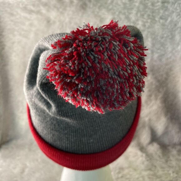 Flash Star Laboratories Beanie with Pom Stocking Cap Knit Gray Red DC Comics - Picture 6 of 10